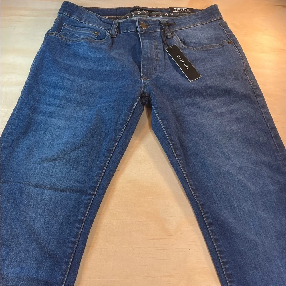 NWT Tahari Blue Stretch Skinny Jeans Sz 32x32